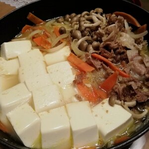 ご飯に合う！本格的な居酒屋の味！すき焼き風の肉豆腐